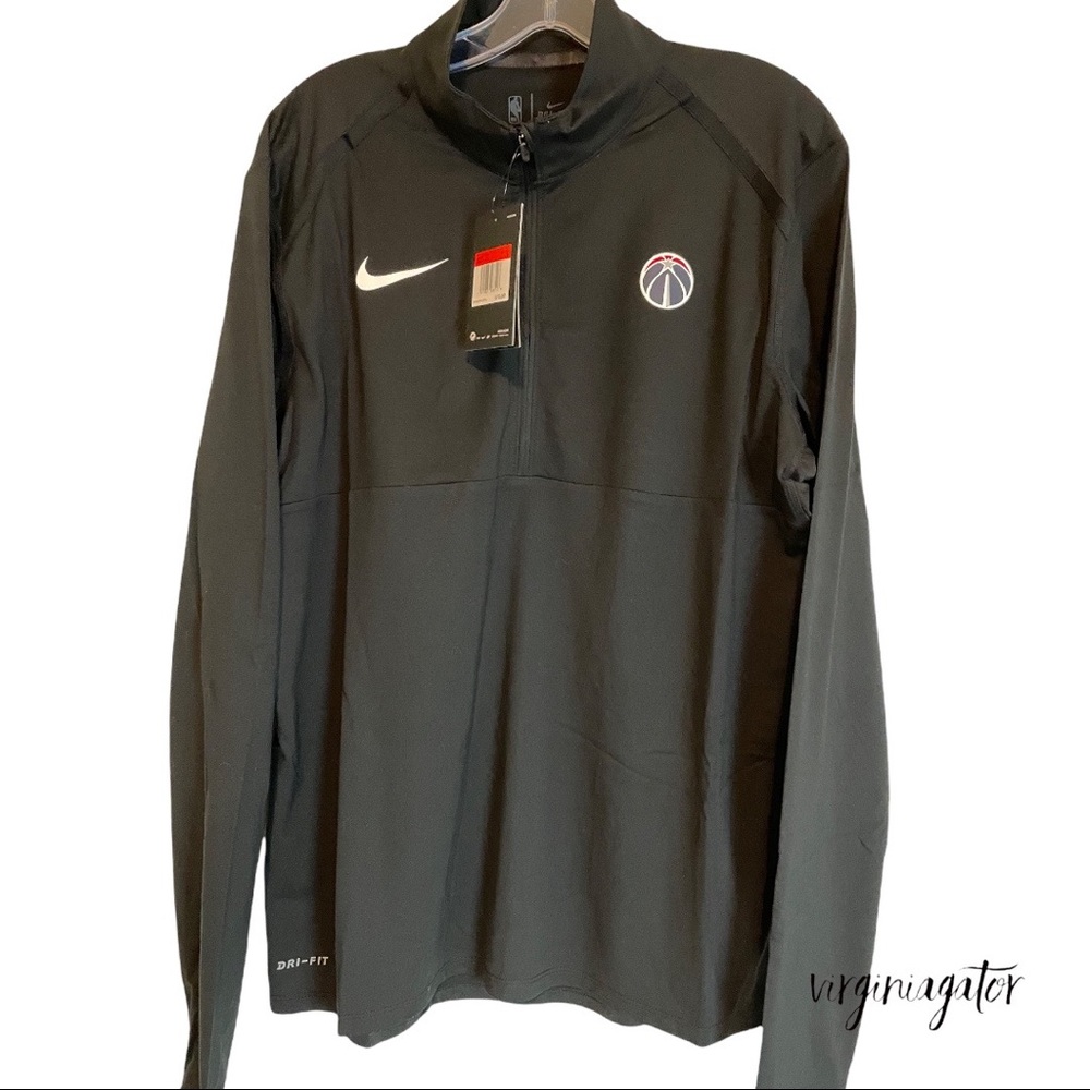 Nike NBA Washington Wizards Basketball Dri-Fit LS 1/4 Zip Black Pull Over NWT